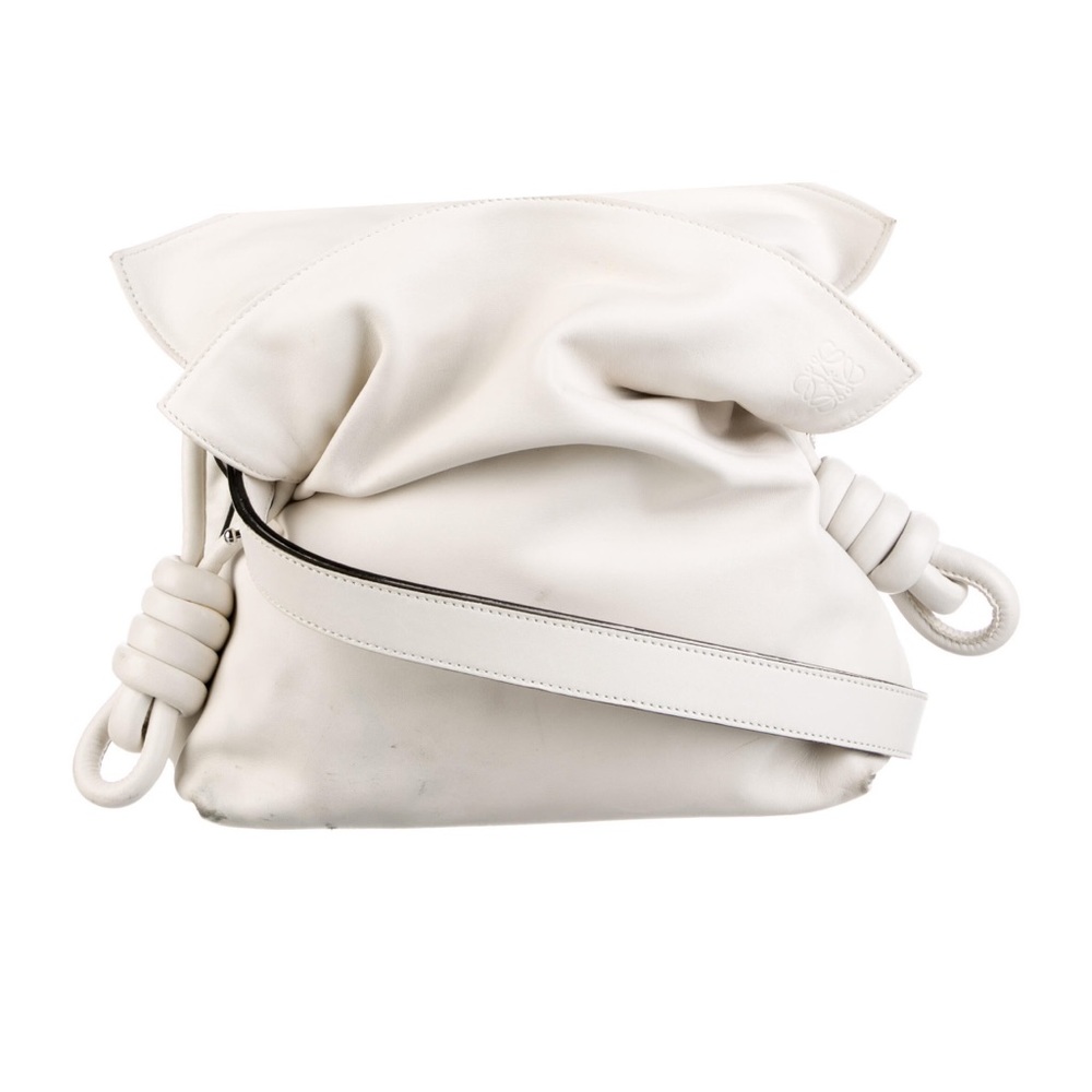 Loewe Flamenco Knot Bag White Leather